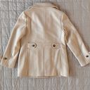 Talbots  Cream Embossed Harringbone Wool Blend Pea Coat - 12 Photo 2