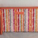 Vera Bradley  Pixie cosmetic bag wristlet confetti stripe  orange/pink/red Photo 0