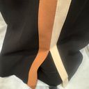 Nine West black and tan side stripe wide leg pants with pockets size large Photo 4