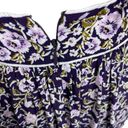 Rebecca Taylor  SZ 6 Aubergine Halter Maxi Dress Floral Deep V-Neck Empire Waist Photo 5