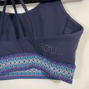 SoulCycle SOUL by  Women's Navy Embroidered Trim Sports Bra Size S Photo 4