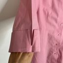 Coldwater Creek  Womens Pink Low Dip Button Down Shirt 100% Cotton Blouse Sz M Photo 4