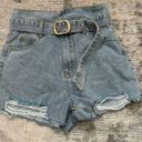 Kittenish Blue Jean Shorts with Belt Size S Photo 0