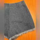 ZARA  High Waisted Fringe Denim Shorts Frayed Hem Size Small Sailor Hot Shorts Photo 7