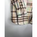 Universal Threads Universal Thread Cream Pink Brown Plaid Wool Blend Shacket Women's Size X-Small Photo 2