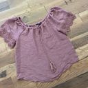 Harvé Benard Boho Lilac Ruffle Blouse Crotchet Photo 1