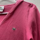 Lacoste  Long Sleeve Henley Top Blouse Women’s Hooded Size 38 / Medium Pink Prep Photo 2