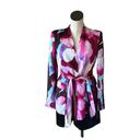 ZARA NWT  WOMAN LAPELLESS TIED BELT JACKET PRINTED SATIN BLAZER 8264/157 Photo 7