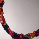 Vintage Colorful Wooden Beaded Twist
Statement Necklace Rainbow Y2K Handmade Photo 2