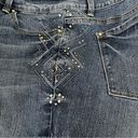 White House | Black Market  Jeans Blanc Crop Leg Blue Denim Studded WHBM, Sz 8 Photo 4