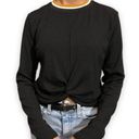 Papaya Ribbed Twist Cropped Long Sleeve Top Photo 1