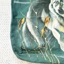 Yellowstone Vintage 90s Full Hunting Wolf In Leaves Green Canvas Souvenir Tote Photo 4