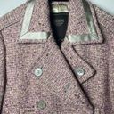 Coach | Wool Blend Tweed Peacoat Satin Detail Pink Beige Sz 4 Photo 2