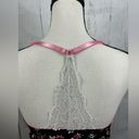 Marilyn Monroe  Pajama Tank Top Camisole Black Floral White Lace Pink Straps Photo 4