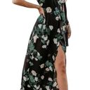 VICI  Short Sleeve Wrap Maxi Dress Floral Black Green White V Neck Ties Small Photo 1