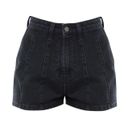 Pretty Little Thing Washed Black Seam Denim Shorts Photo 4