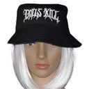 Dolls Kill  black bucket hat with white logo embroidered on front! New Photo 2