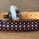 Ariat  Brown/Purple Leather Rhinestones Belt Woman’s Size 30 / 75 Photo 6