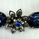 Vintage Blue  Rhinestone Floral Choker Necklace Photo 2