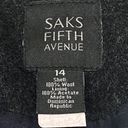 Saks 5th Avenue SAKS FIFTH AVENUE Black wool double breasted peacoat Pea coat Size 14 Photo 3