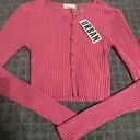 Urban Outfitters Peyton Fitted Cropped Cardigan NWT Size S - Pink Photo 5