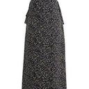 J.Crew  Maxi Slip Dress Womens 4 Black Silk Starry Sky Ruffle Back Slit Elegant Photo 0