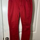 CAbi  Maroon Capri Cut Frayed End Trim Hi-Low Crop Zipper Button Jeans Sz 4 Photo 2