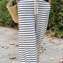 White Drawstring Striped Wide Leg Pants Multiple Size XL Photo 0