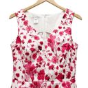 Oscar de la Renta  Pink & White Floral Stretch Cotton A-Line Dress Women’s Size 6 Photo 5