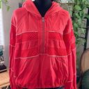 Free People Movement  Win Win Cherry Red 1/2 Zip Pullover Hoodie Photo 0