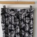 Saint Tropez West  Pants Women Small Black White Hawaiian Tropical Floral Cropped Photo 1