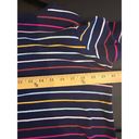 kim rogers  Striped Multicolor Rainbow Preppy Scoop Neck Blouse Size Medium Photo 4