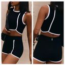 Free People NEW!  MOVEMENT Parisienne Colorblock Set XS/S Black White Top Shorts Photo 11