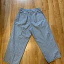 Lee MS.  Women's Top/Bottom Striped Chambray Set Button Down Top Wide Leg Pant. Photo 7