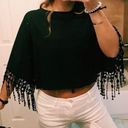 Black Fringe Shirt Size M Photo 0