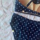 Summersalt Women’s 2  The Ruffle Marina Navy Blue White Polka Dot Bikini Set Photo 4