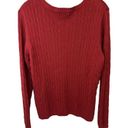 st. john's bay St John Bay Womens Xl Sweater Pullover Cable Knit Long Sleeves Red Photo 5