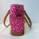 Tommy Hilfiger  Women's Pink Logo Print Medium Tote Bag Handbag Purse Pockets Photo 2