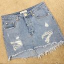 American Threads  denim distressed ripped skirt Photo 0