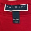 Karen Scott Red Sleeveless Scoop Neck Tank Top Size PM Photo 4