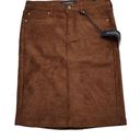 Liverpool  Camille Chocolate Brown Stretch Faux Suede Pencil Skirt Size 6 28 Photo 0