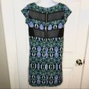 Sam Edelman  Snake Print Mesh Panel Dress Knit Shift Green Blue Black M Photo 4