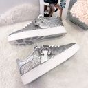 Jimmy Choo  Platinum Glitter & Crystal Osaka Sneakers Photo 1