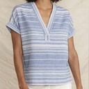 Marine layer  Women’s Bali Popover Blue White Stripe V Neck Top Photo 0