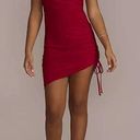 David's Bridal  Morgan & Co Red Spaghetti Strap Mini Dress Bodycon Size 1 Photo 0