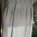 Divided White And Gray Striped  Dress Photo 1