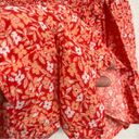 Aerie  Women’s Shorts Orange Peach Smocked Waist Ditzy Floral Casual Size Small Photo 8