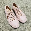 Guess G by  Pink Blush Lace Up Leather Quilted Sneakers Shoes Flats Size 9 Photo 2