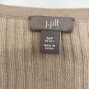 J.Jill  Cardigan Sweater Tan Silk Blend Button Front Womens Size Medium Petite Photo 3