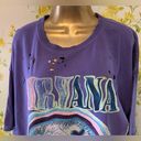 Nirvana NWT oversized distressed short sleeve graphic T shirt dress size L/XL Photo 3